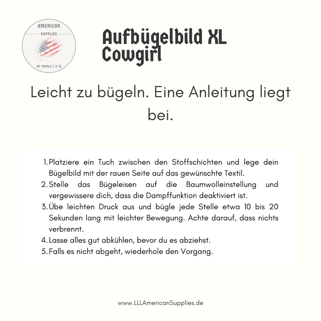 Western Cowgirl Bügelbild -DIY Aufnäher für T-Shirts, Kissen & mehr- Shoulda been a Cowgirl