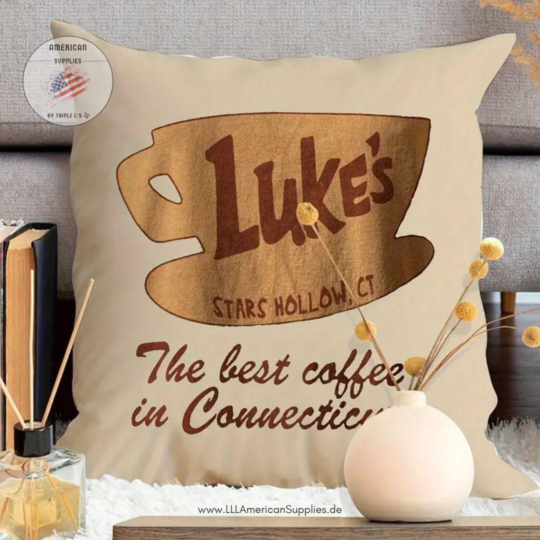 Luke's Kissenhülle "Best Coffee in Connecticut" -Gilmore Girls- Kuschelig samtig
