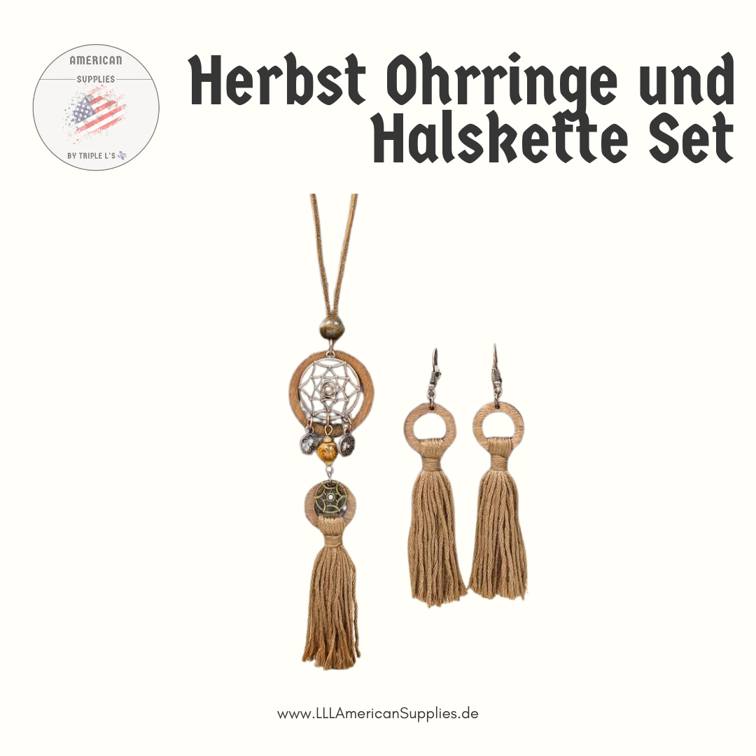 Cowgirl Ohrringe und Halskette Set in Traumfänger-Design