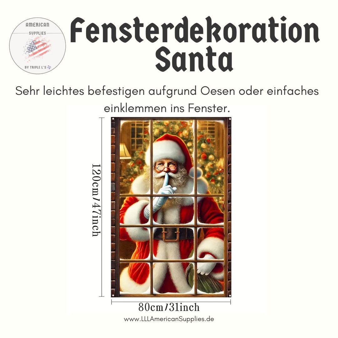 Santa Claus - Fensterdekoration Weihnachtsmann – beidseitig sichtbar