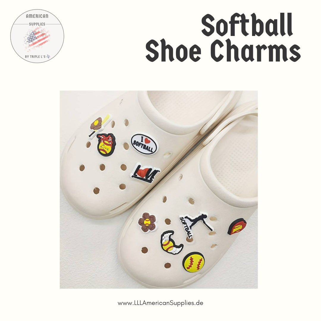 Softball Schuhdekorations-Charms, Schuh Accessoires, Taschen Accessoires