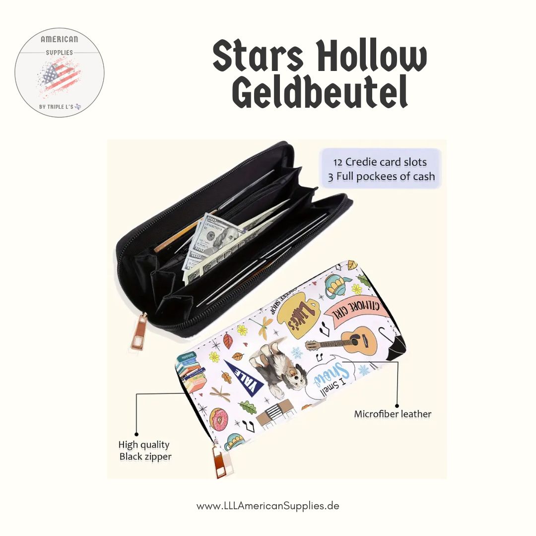 Stars Hollow Geldbörse – Gilmore Girls inspiriertes Design, Hochwertige Kunstleder Damen Geldbörse