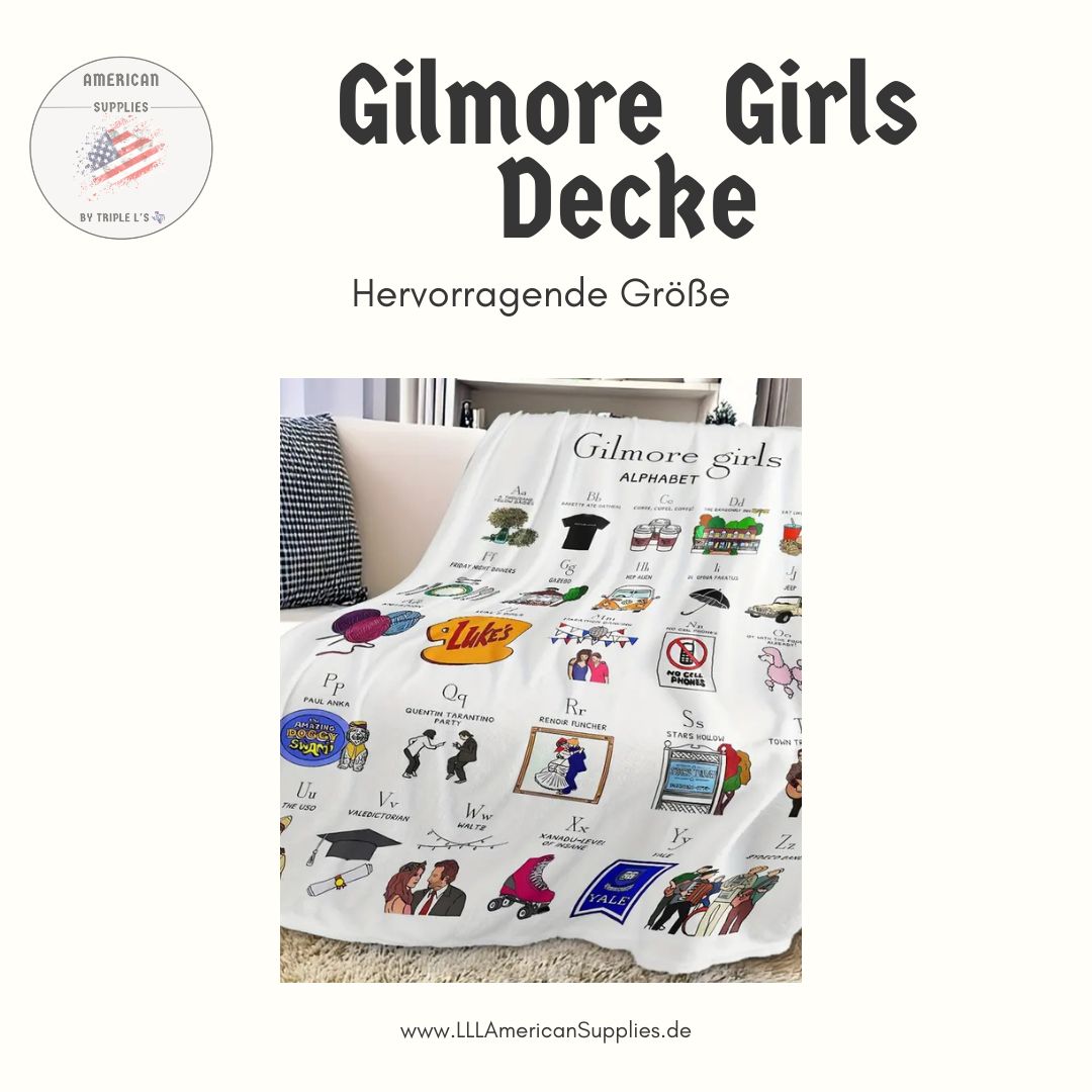 Gilmore Girls Alphabet Flanell-Decke – Stars Hollow Motive 150x200