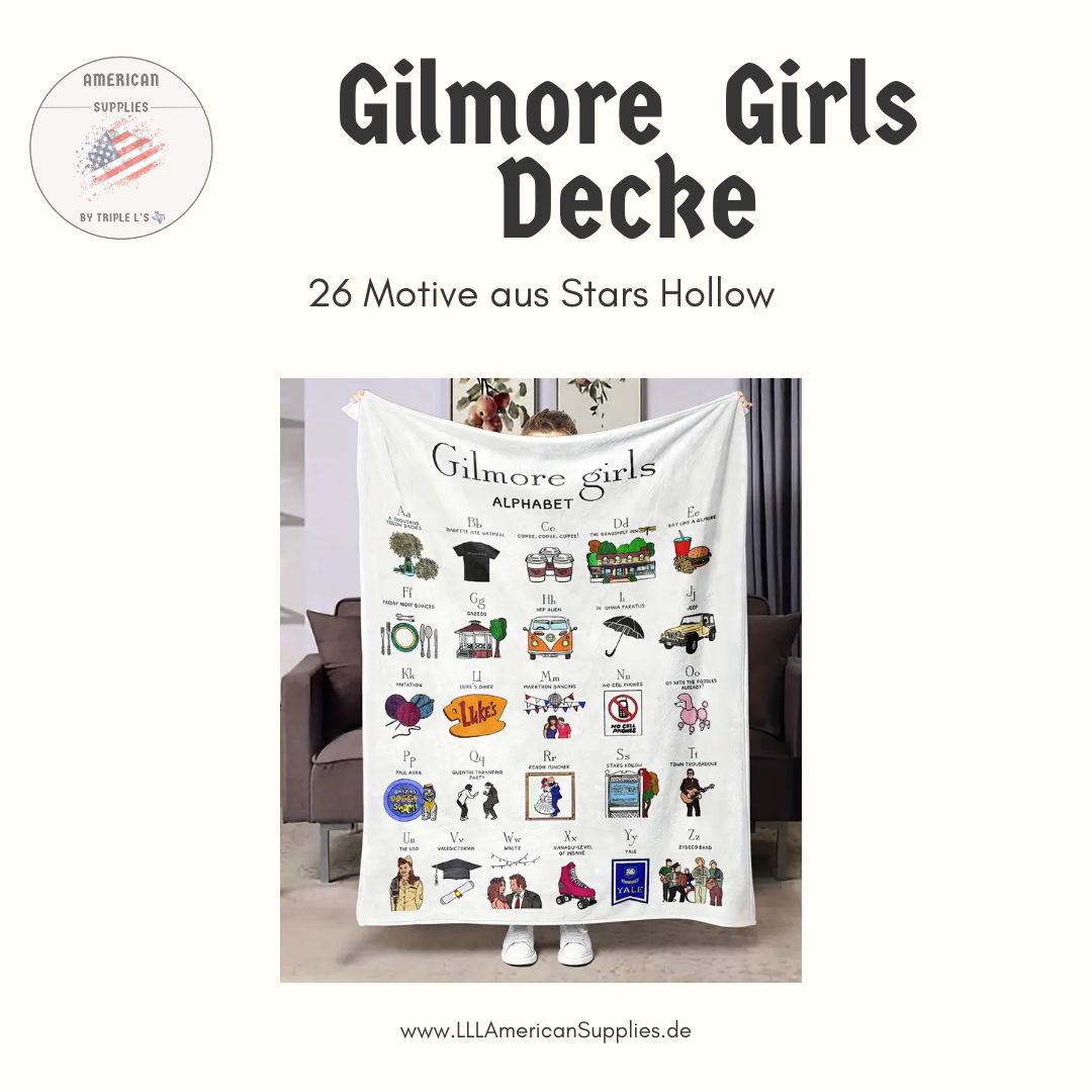 Gilmore Girls Alphabet Flanell-Decke – Stars Hollow Motive 150x200