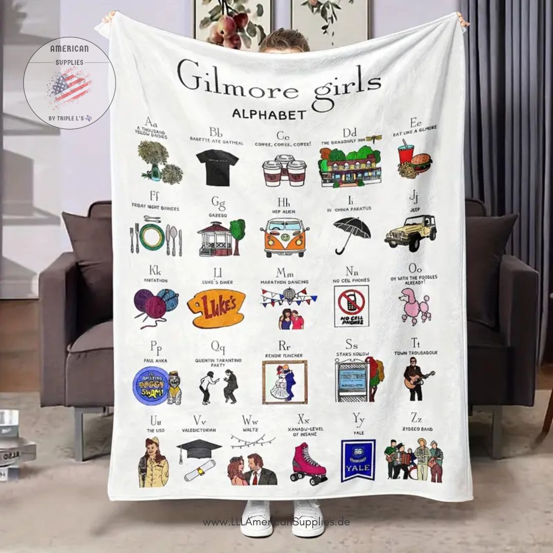 Gilmore Girls Alphabet Flanell-Decke – Stars Hollow Motive 150x200