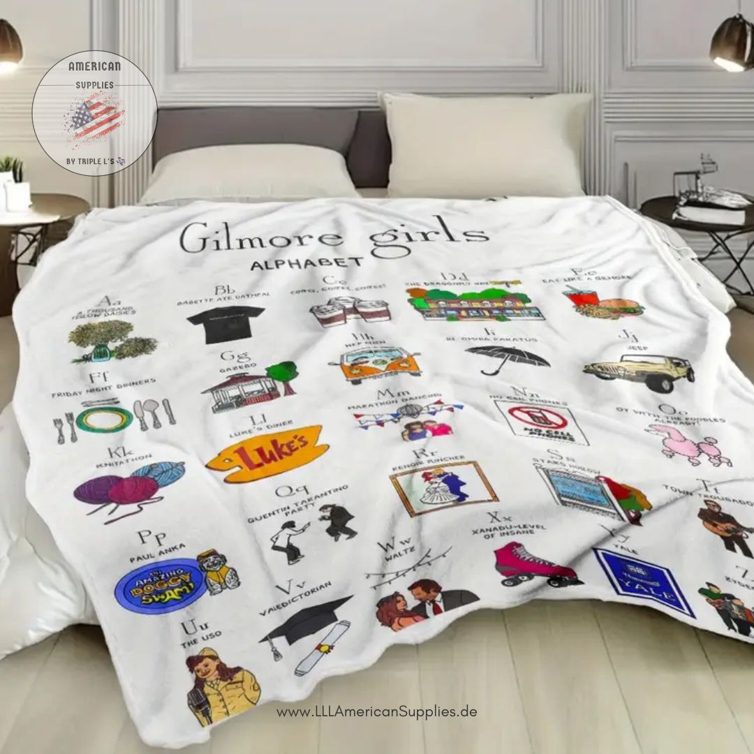 Gilmore Girls Alphabet Flanell-Decke – Stars Hollow Motive 150x200