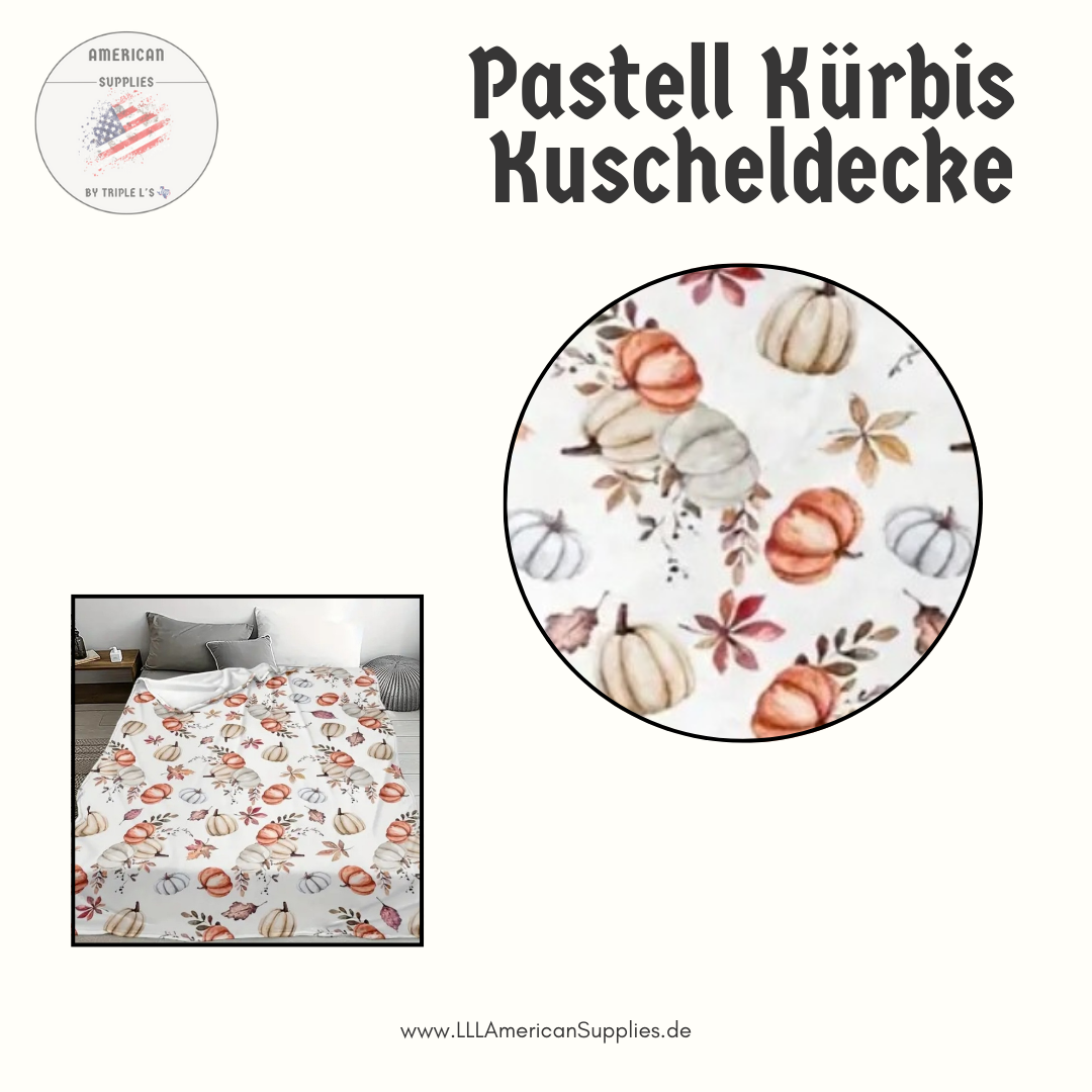 Kürbis Kuscheldecke wendbar – Perfekt für Herbstliebhaber-