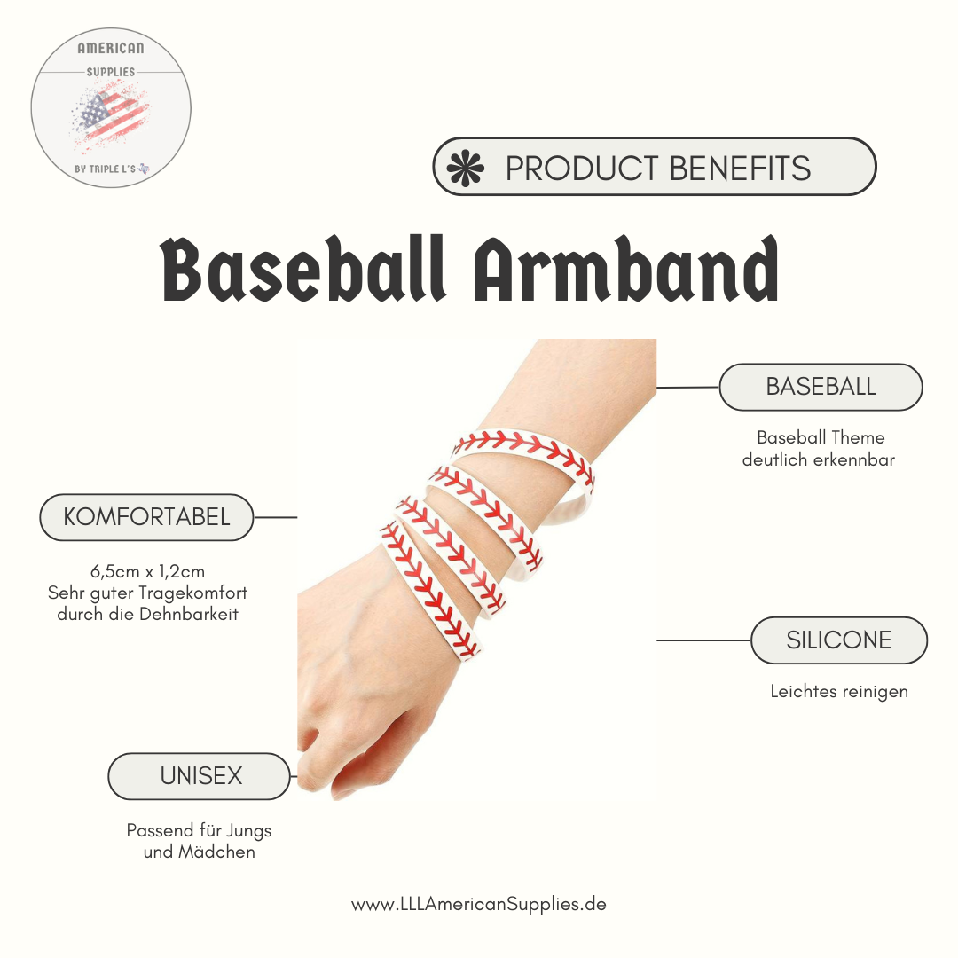 Baseball Armband 1 St. - elastisch