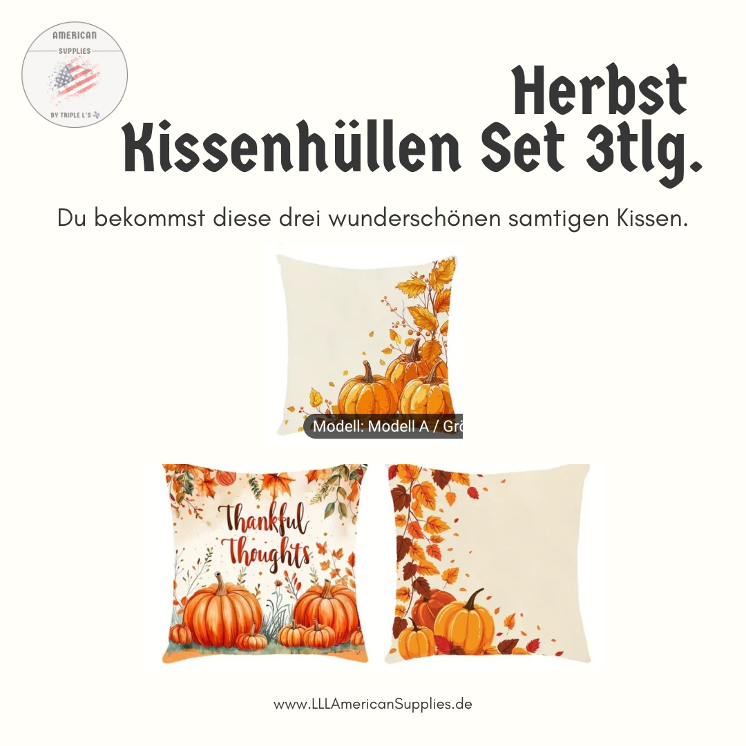 Thankful Thoughts Kissen 3 tlg. Pumpkin pillow