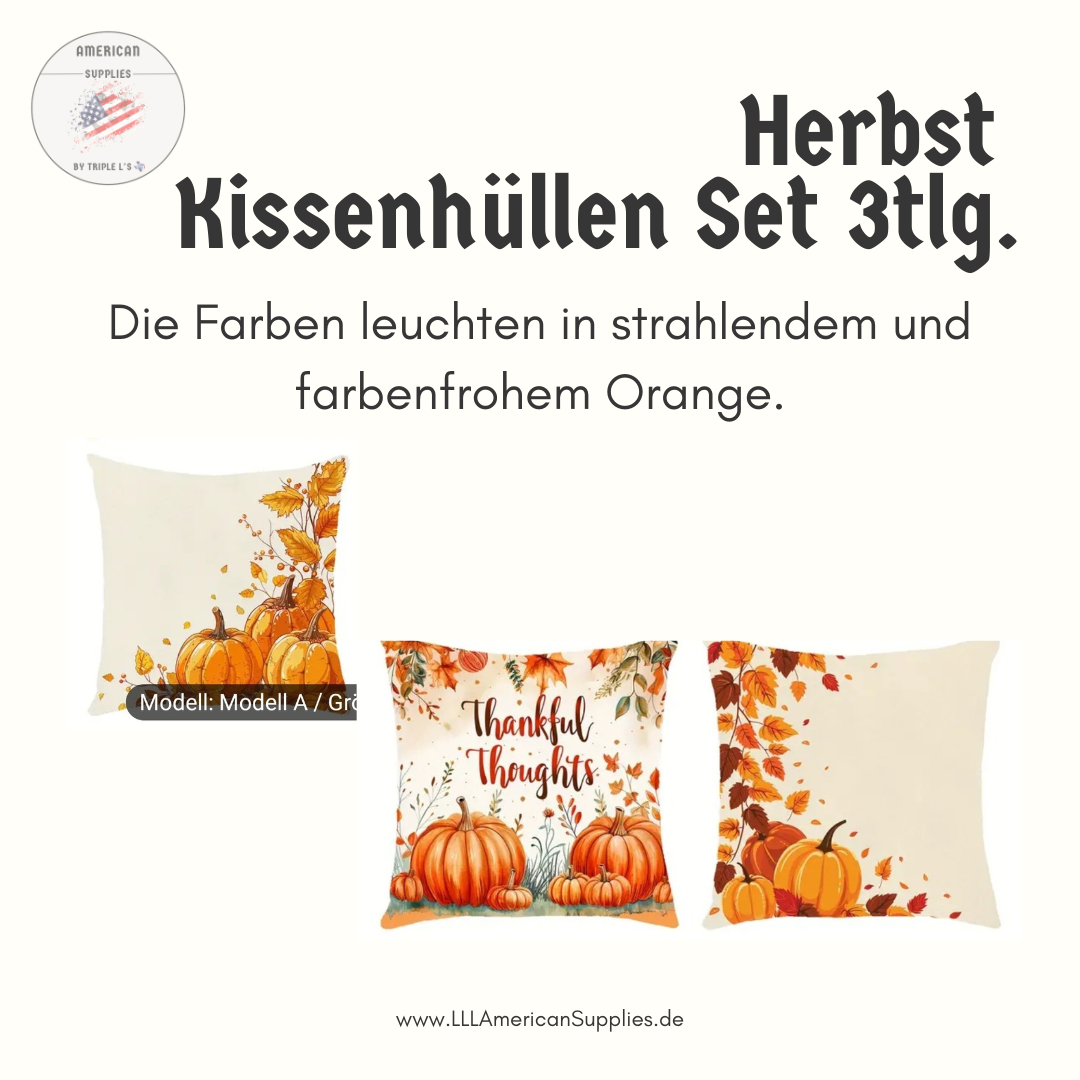 Thankful Thoughts Kissen 3 tlg. Orange