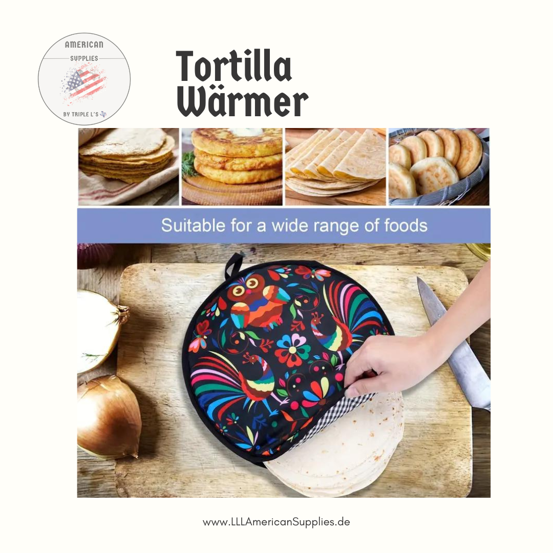 30cm,12-Zoll Tortilla-Wärmer mit mexikanischem Tierdruck – Mikrowellensichere isolierte Stofftasche für Tortillas, Pita und Pfannkuchen