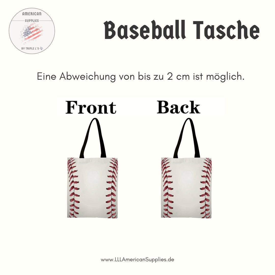 Baseball Tasche, Baseball Bag -weiss, schattig- Stofftasche
