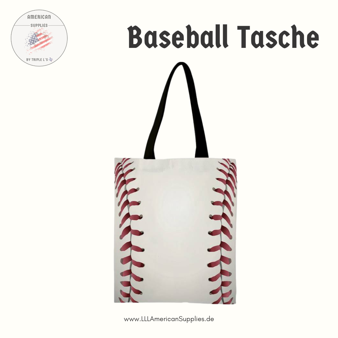 Baseball Tasche, Baseball Bag -weiss, schattig- Stofftasche