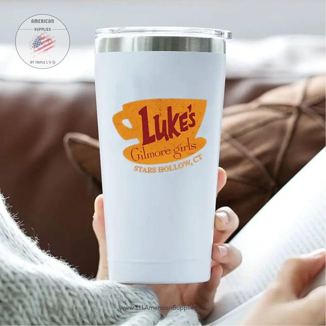 Weißer Thermobecher -mit Luke's Sticker- Christmas Edition