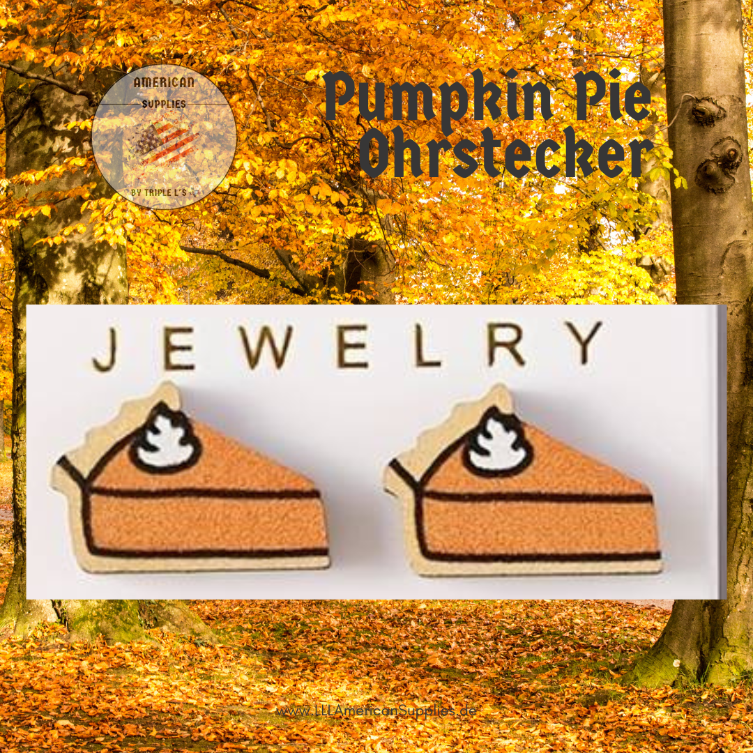 Pumpkin Pie Ohrstecker, Kürbis Kuchen -bedruckt-
