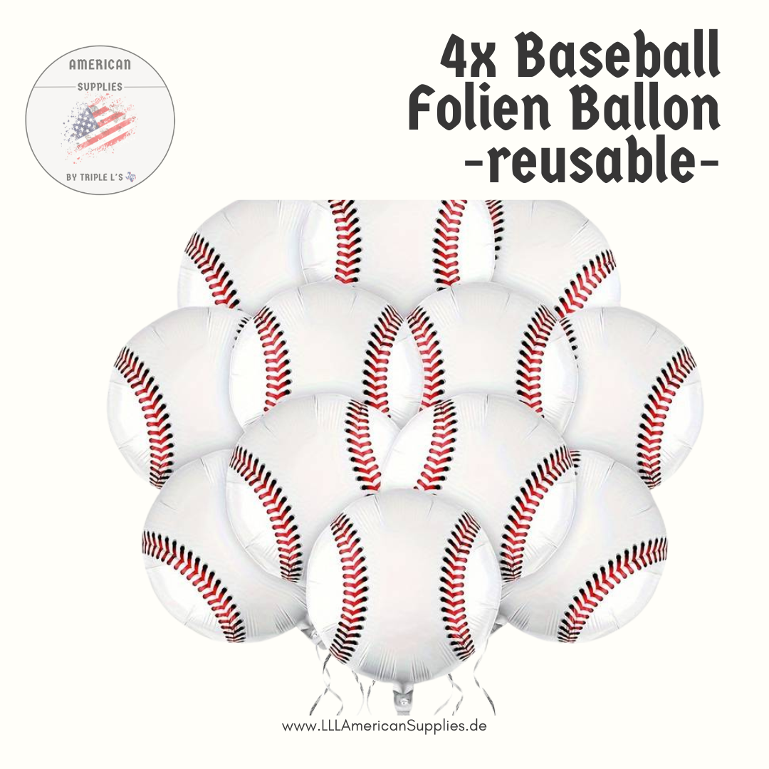 Baseball Ballons wiederverwendbar (4 Stück) -Luftballon-