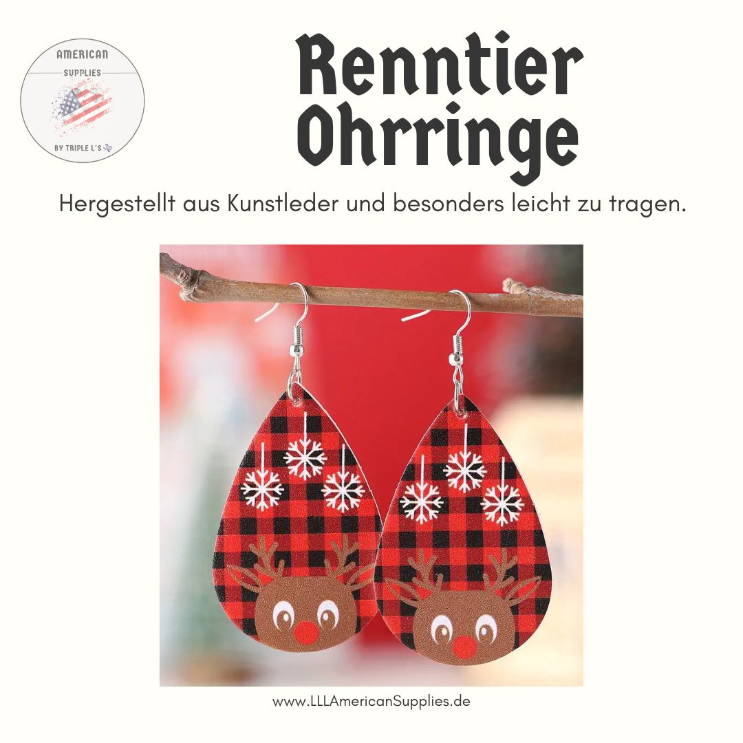 Rudolph Weihnachts-Ohrringe „Festive Elegance“