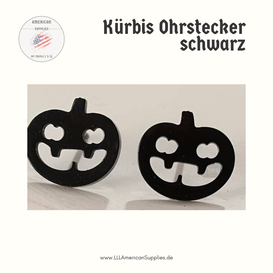 Schwarze Edelstahl Kürbis Ohrringe -Black Pumpkin Earring-
