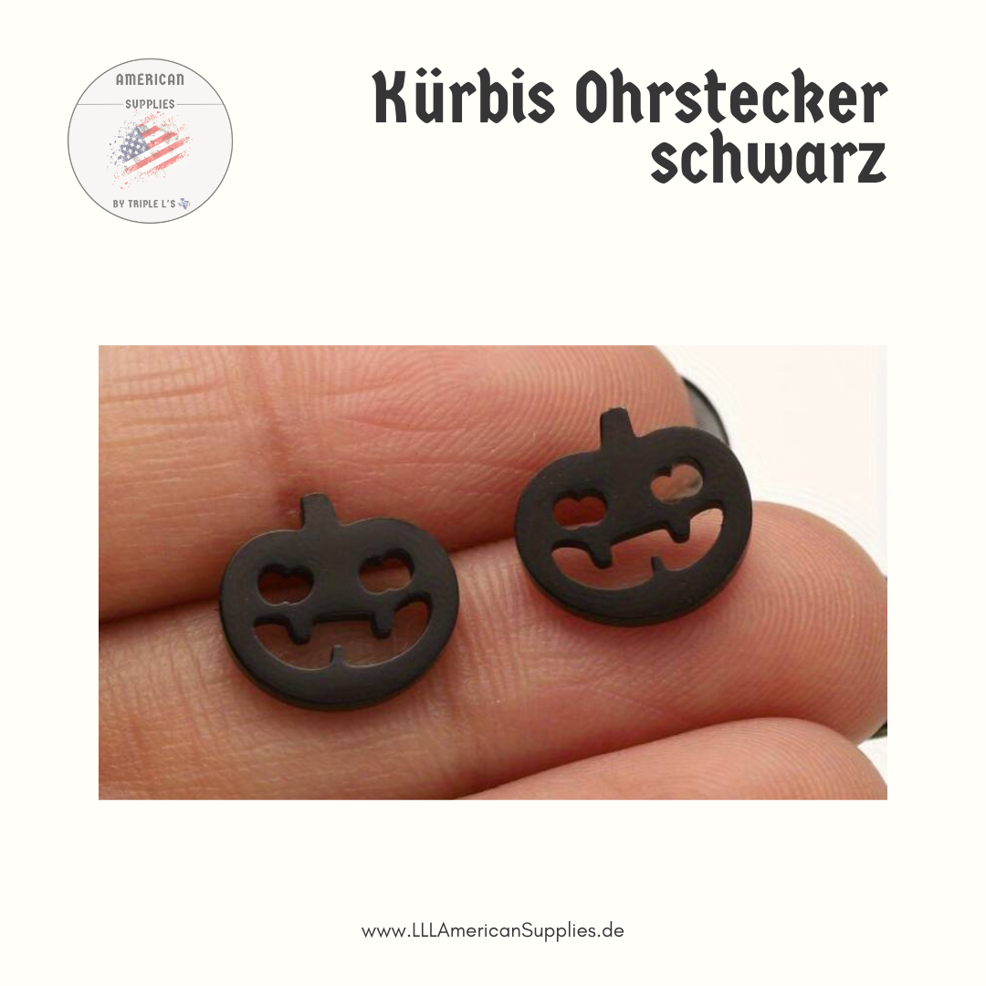 Schwarze Edelstahl Kürbis Ohrringe -Black Pumpkin Earring-