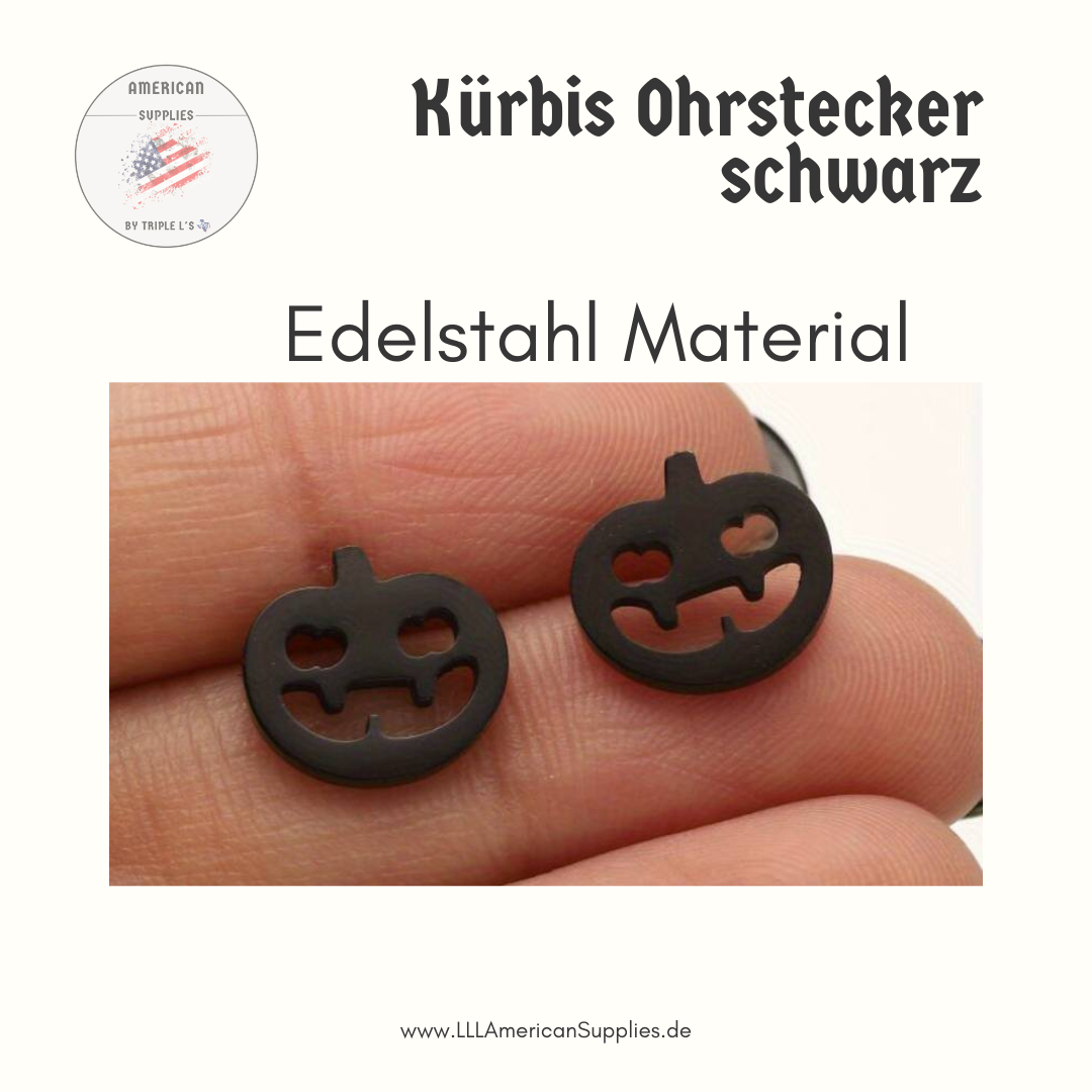 Schwarze Edelstahl Kürbis Ohrringe -Black Pumpkin Earring-