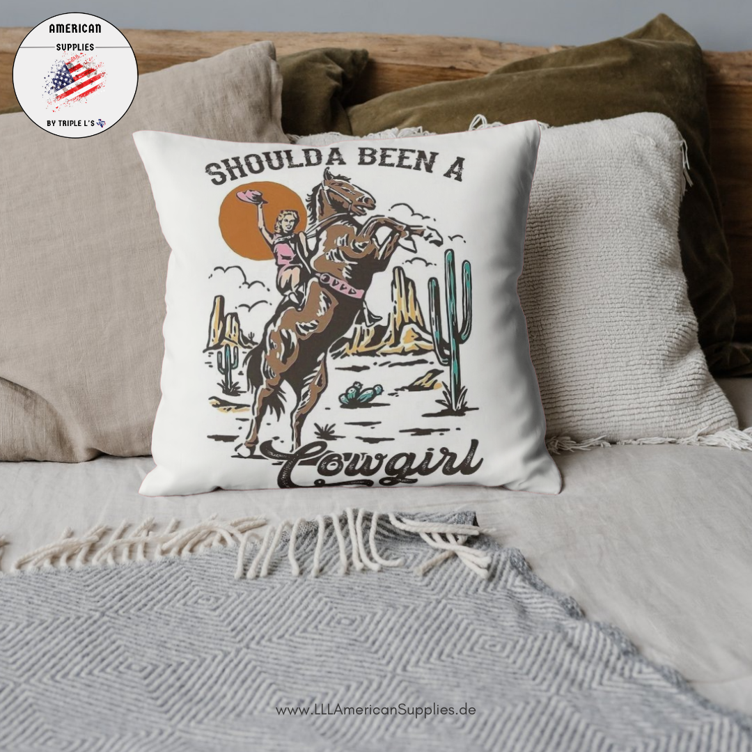 Western Cowgirl Bügelbild -DIY Aufnäher für T-Shirts, Kissen & mehr- Shoulda been a Cowgirl