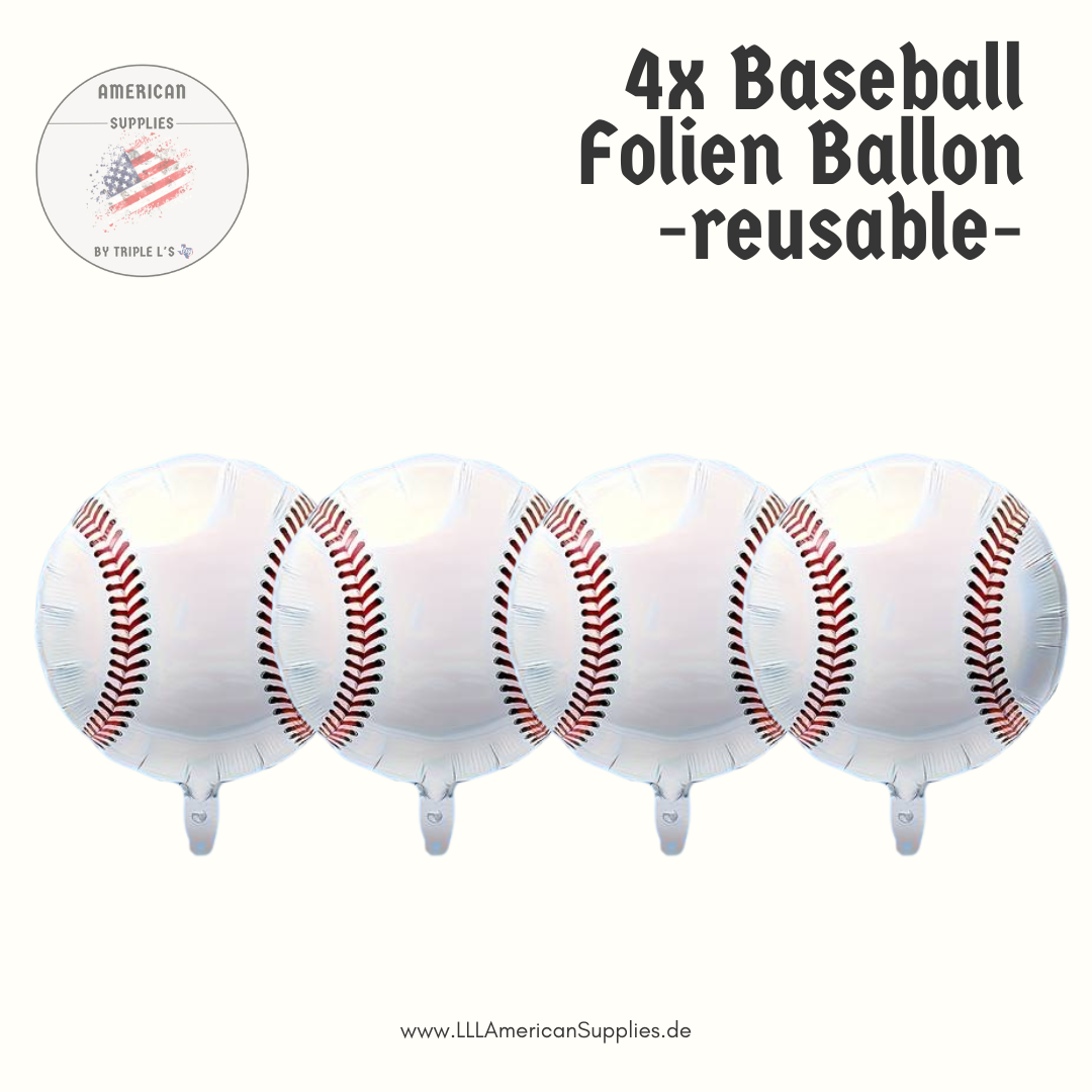 Baseball Ballons wiederverwendbar (4 Stück) -Luftballon-
