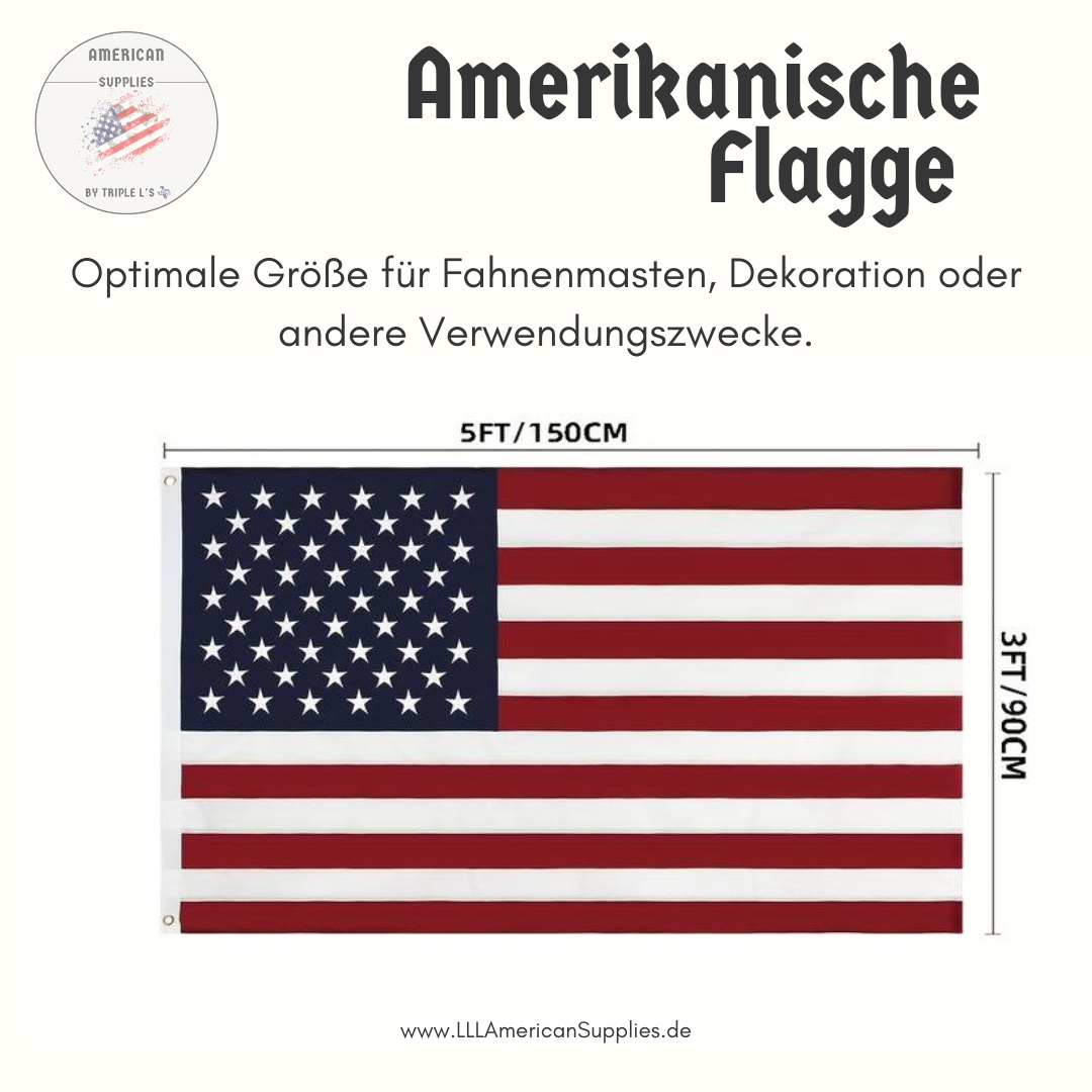 Amerikanische Flagge -US Flag -Polyester- American Flag 91.44 x 152.4 cm