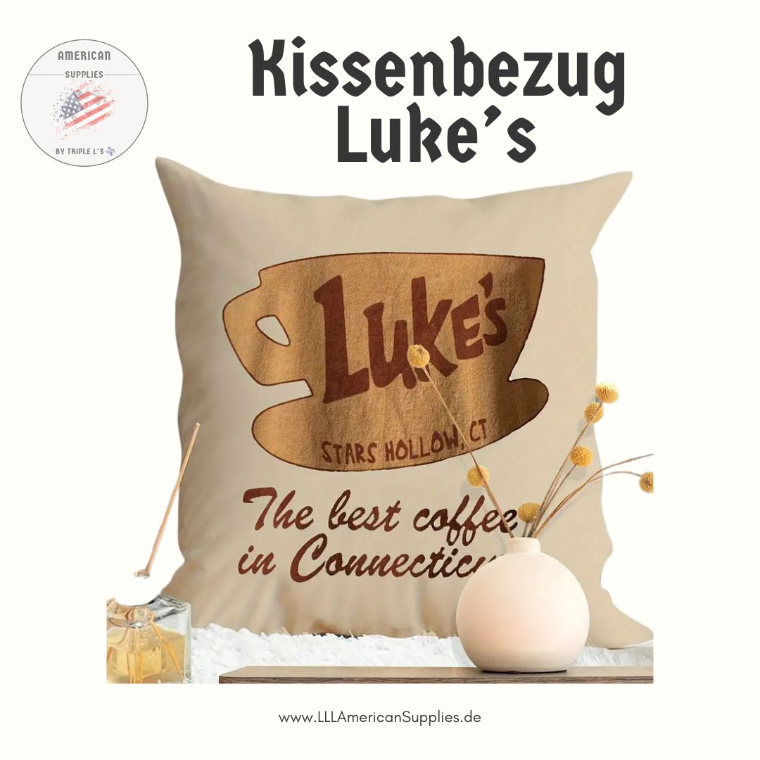 Luke's Kissenhülle "Best Coffee in Connecticut" -Gilmore Girls- Kuschelig samtig