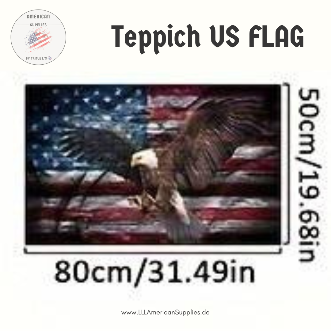 Türvorleger, Teppich -US Flag- mit Adler - Retro Style 49*79 cm