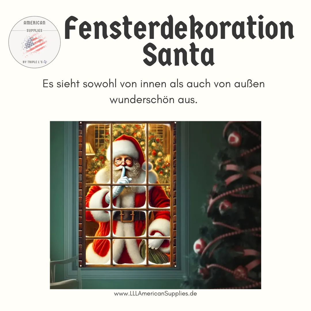 Santa Claus - Fensterdekoration Weihnachtsmann – beidseitig sichtbar