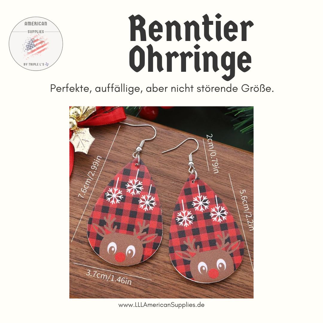 Rudolph Weihnachts-Ohrringe „Festive Elegance“