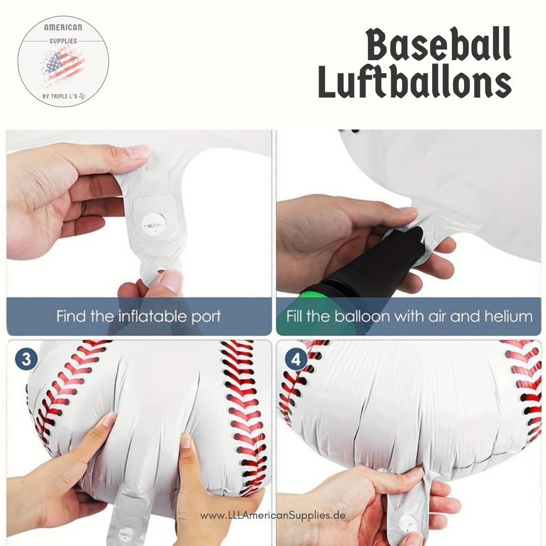 Baseball Ballons wiederverwendbar (4 Stück) -Luftballon-