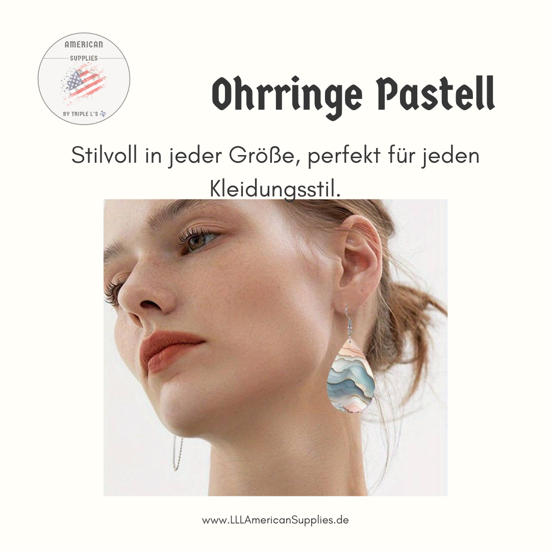 Pastellfarbene Boho-Ohrringe – Doppelseitig Bedruckt, Extra Leicht