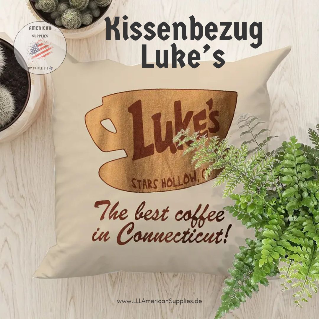 Luke's Kissenhülle "Best Coffee in Connecticut" -Gilmore Girls- Kuschelig samtig