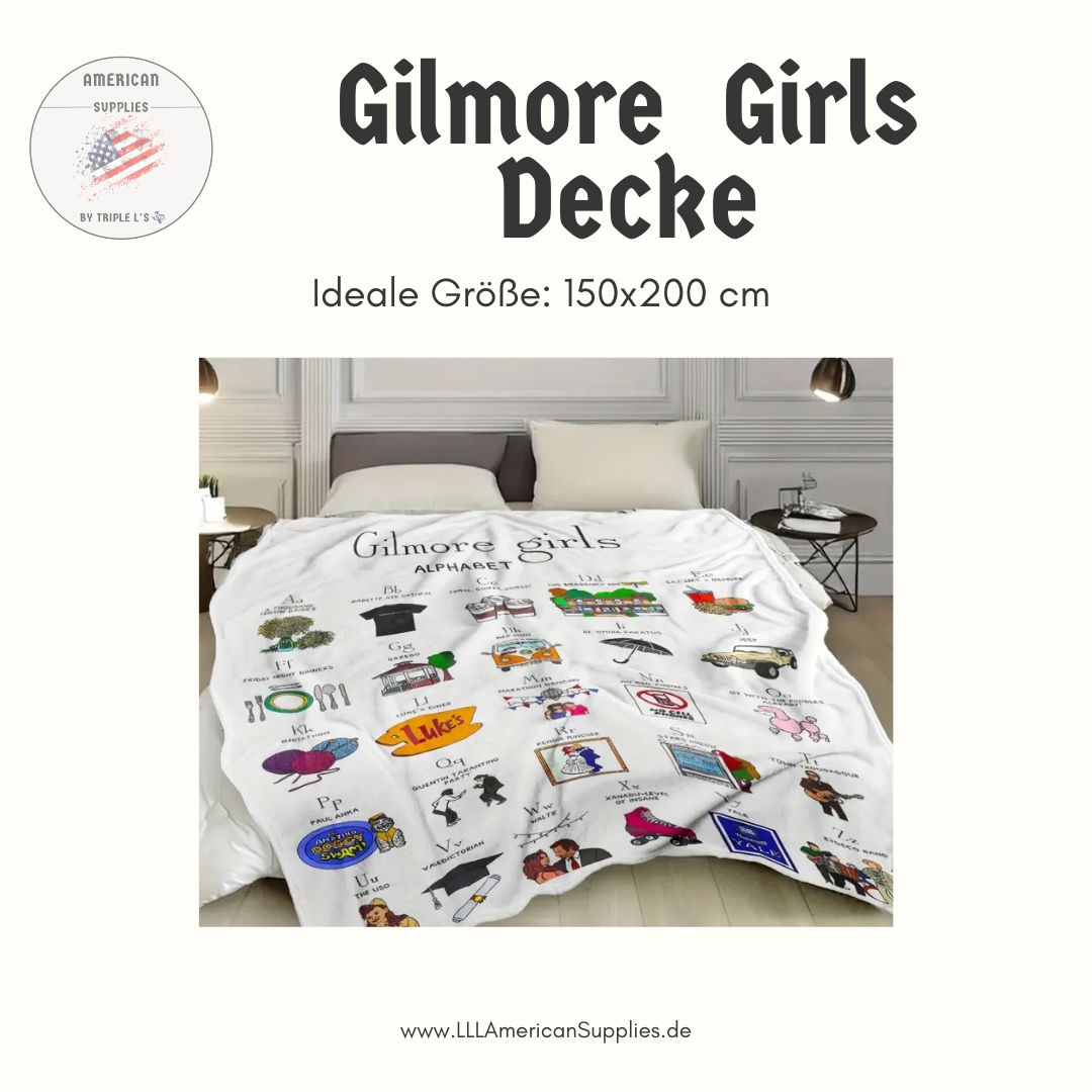 Gilmore Girls Alphabet Flanell-Decke – Stars Hollow Motive 150x200