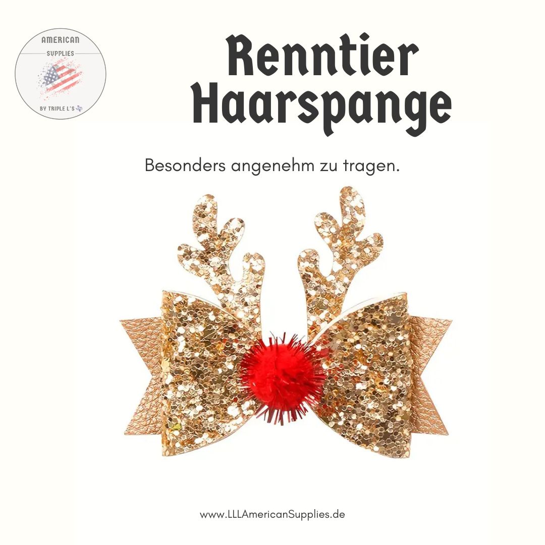 Festliches 2er-Set Weihnachts-Haarspangen, Rudolph Haarclip