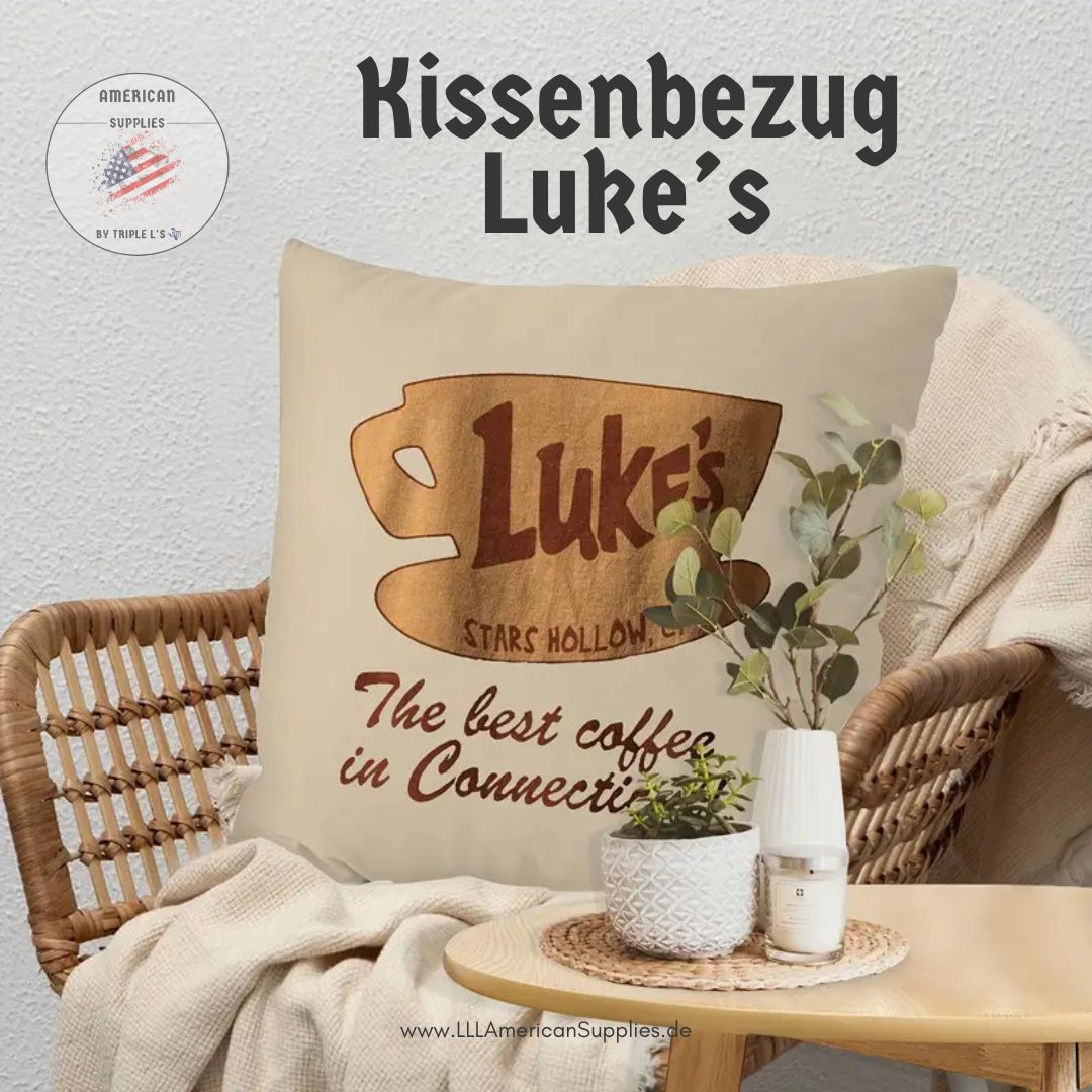 Luke's Kissenhülle "Best Coffee in Connecticut" -Gilmore Girls- Kuschelig samtig