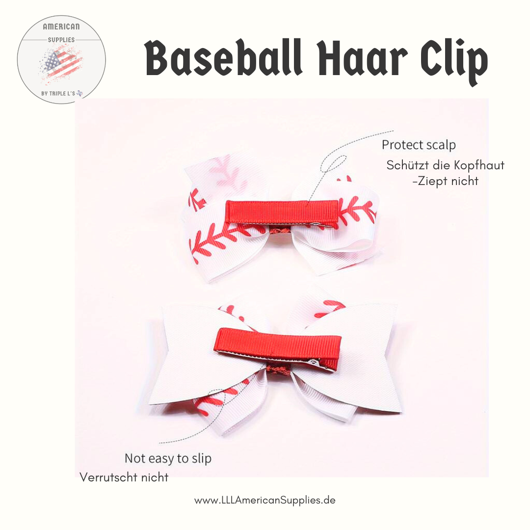 Baseball Haar Clip - 2er Set - Haarspange