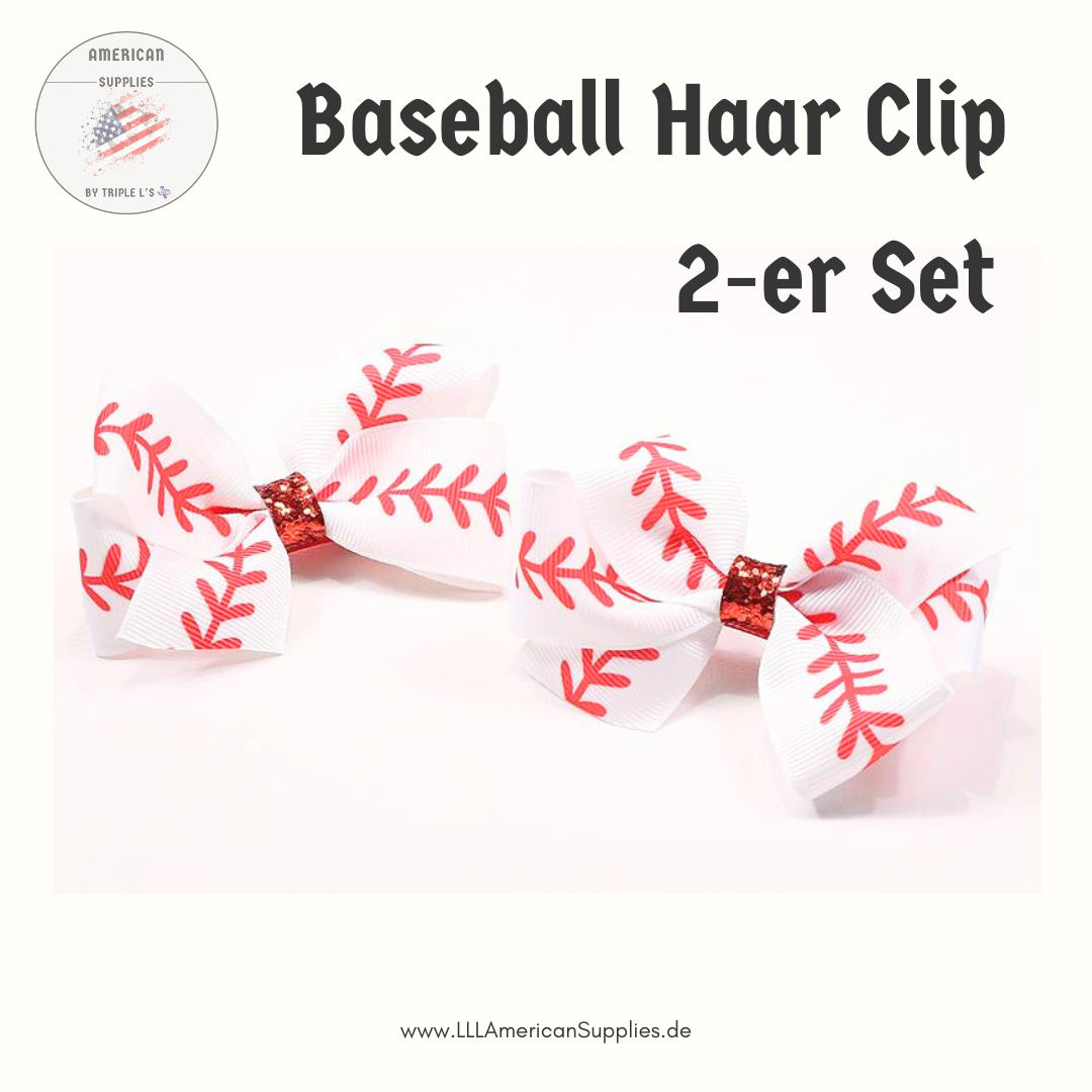 Baseball Haar Clip - 2er Set - Haarspange