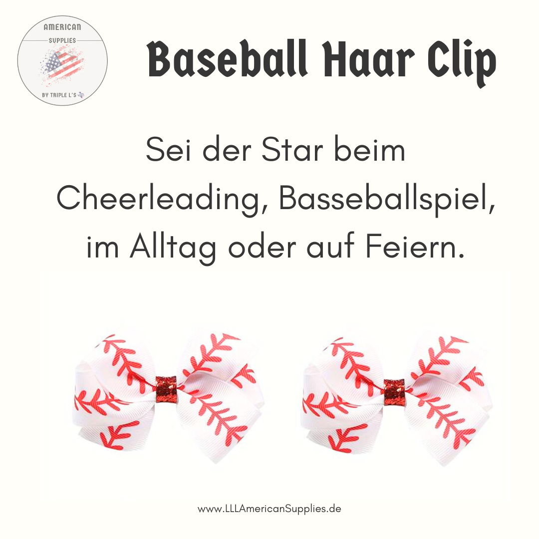 Baseball Haar Clip - 2er Set - Haarspange
