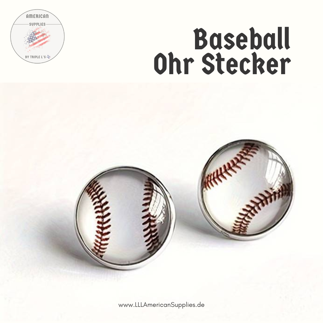 Baseball Ohr Stecker weiß - ultra leicht - Baseball