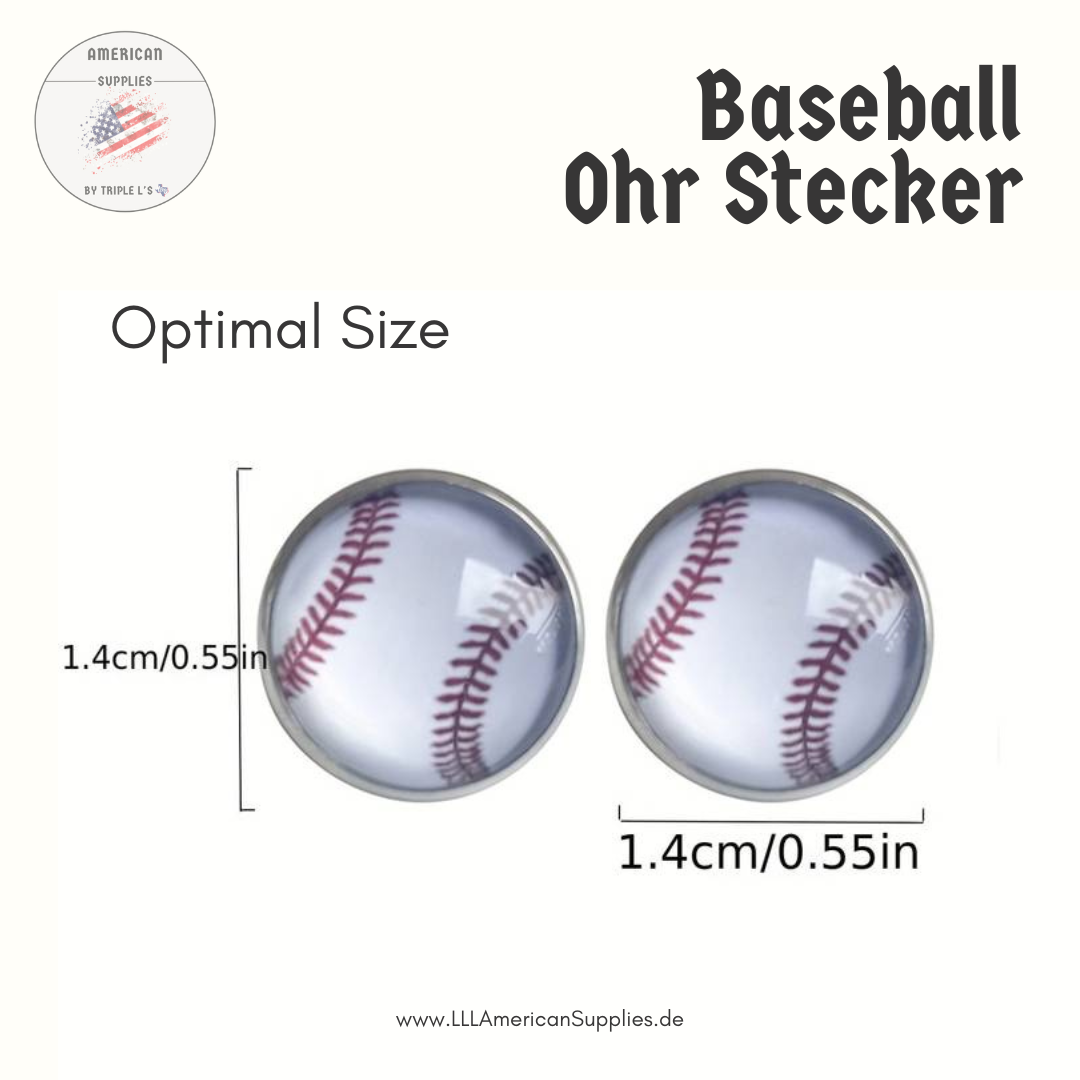 Baseball Ohr Stecker weiß - ultra leicht - Baseball