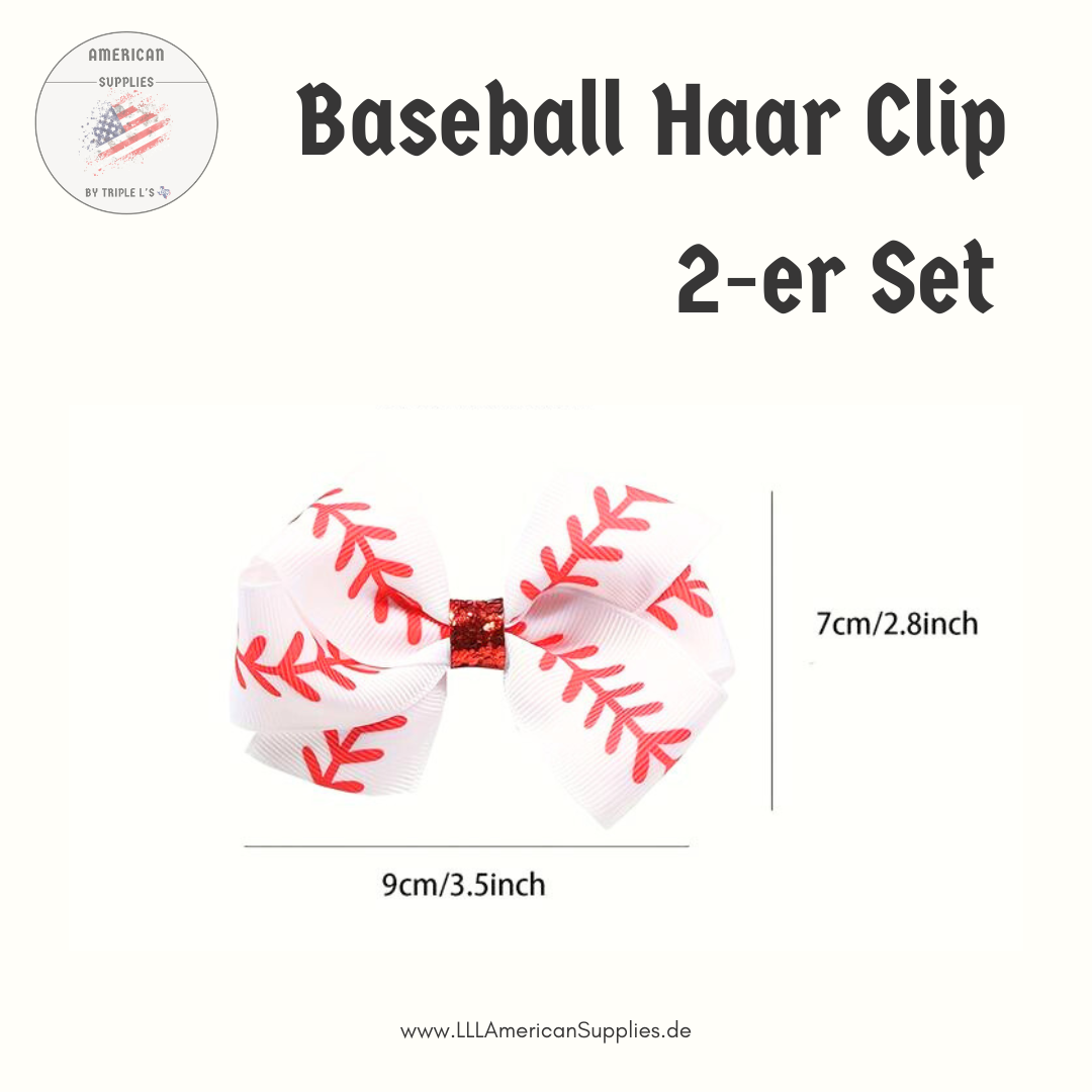 Baseball Haar Clip - 2er Set - Haarspange