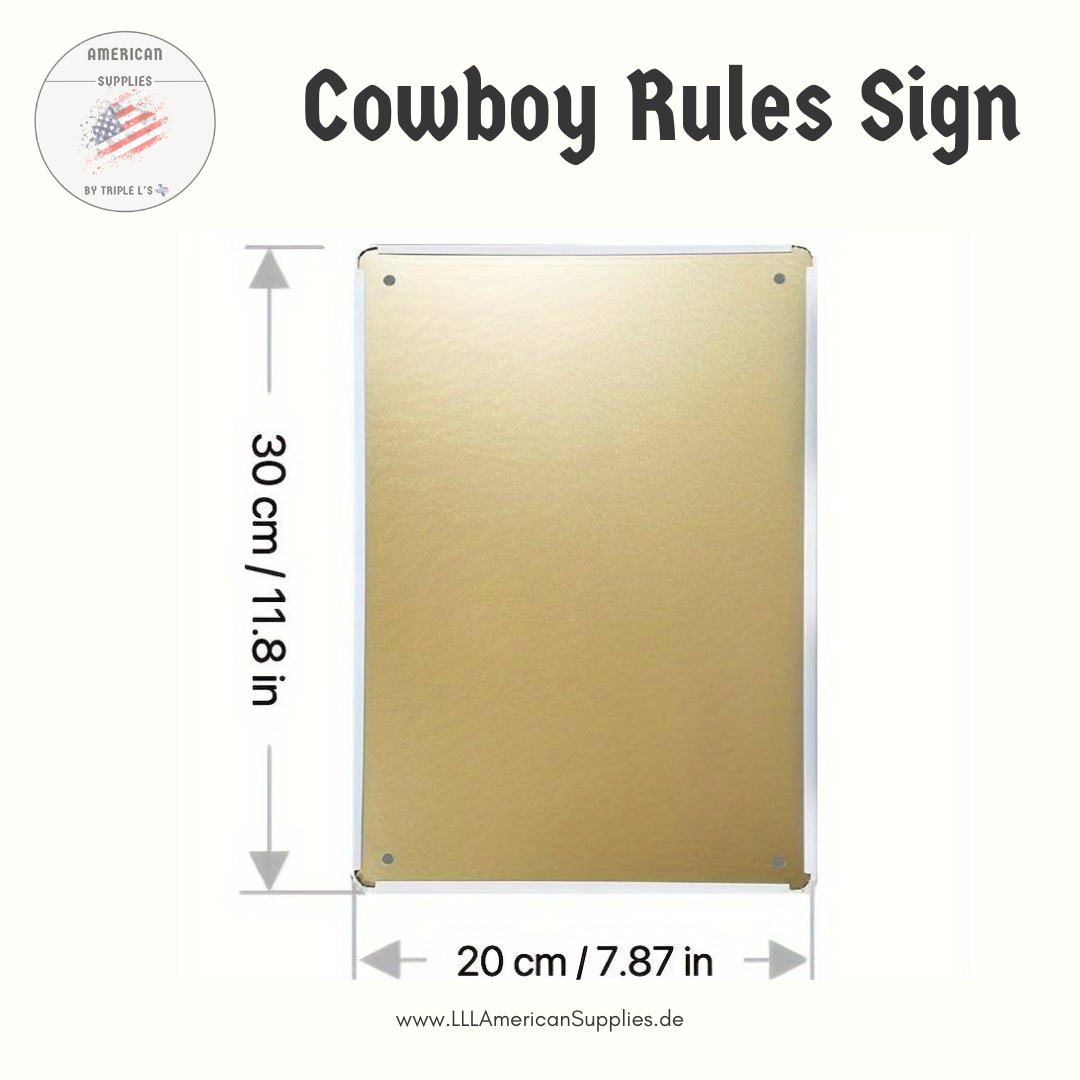 Classic -Cowboy Code- Vintage Metal Sign