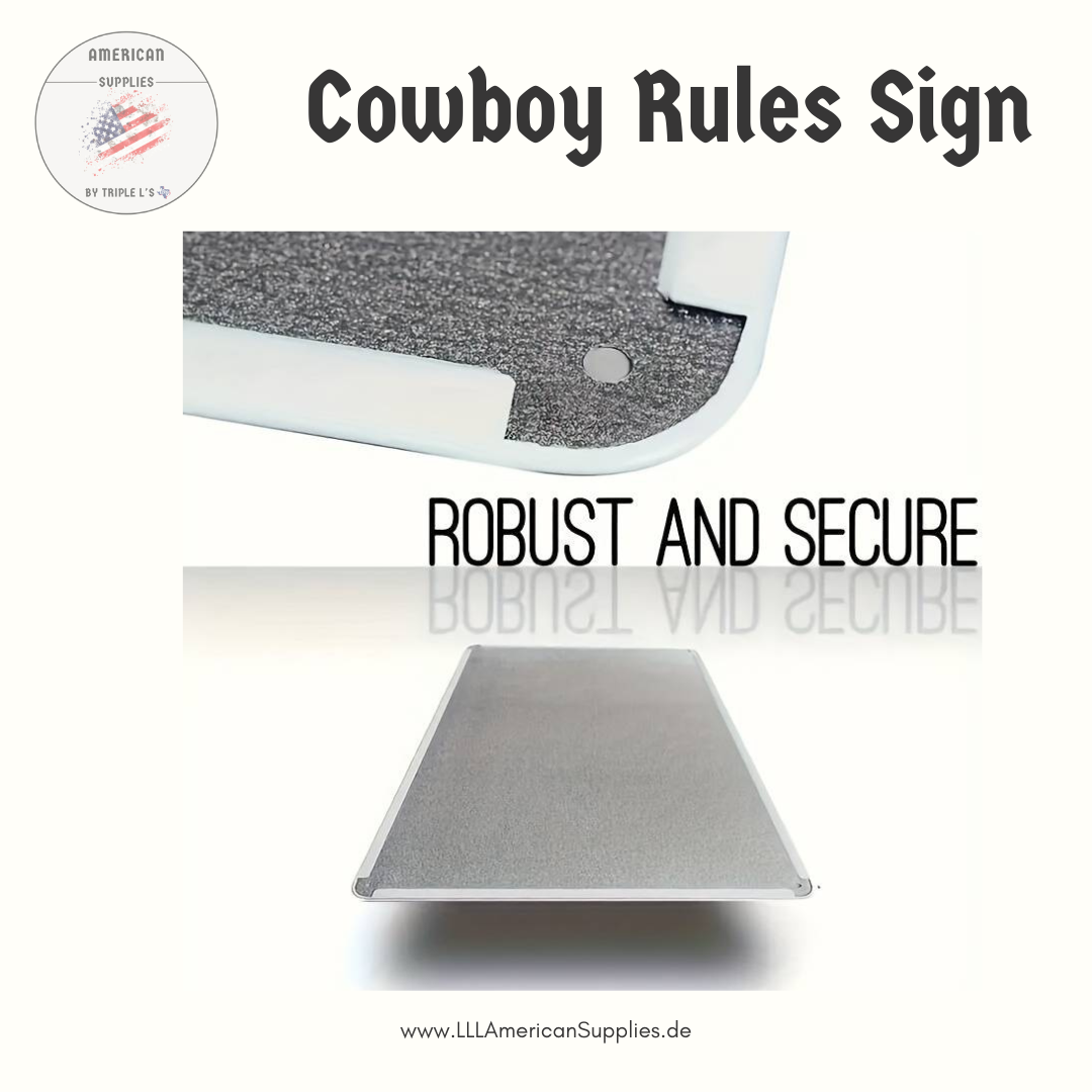Classic -Cowboy Code- Vintage Metal Sign