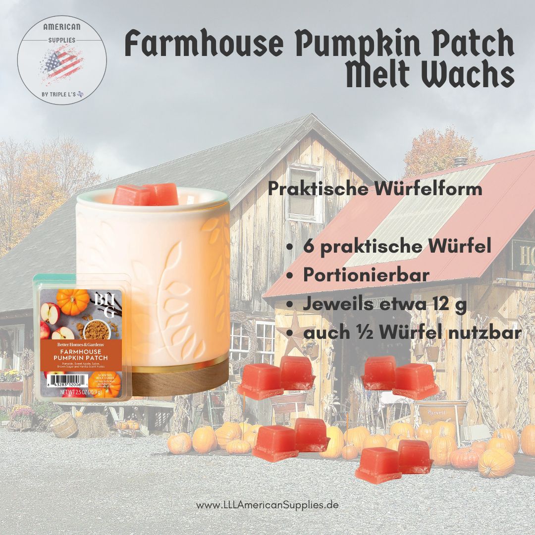 Melt Wax Farmhouse Pumpkin Patch, Duftwachswürfel, scented wax cubes BetterHomes&Gardens