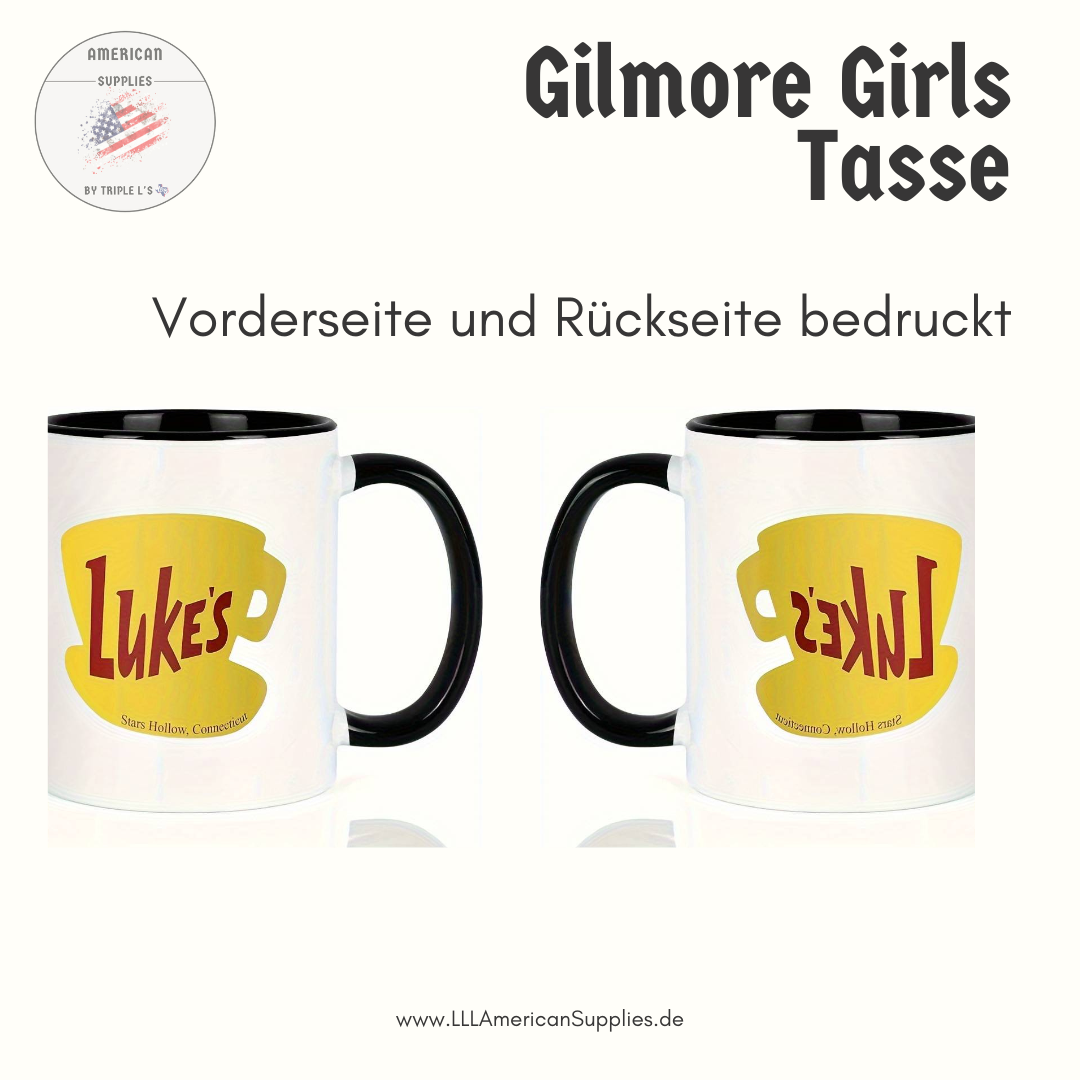 B-Ware Luke's Diner Tasse -schwarz-, Gilmore Girls Coffee to go Becher -Coffee, Coffee, Coffee- 330ml