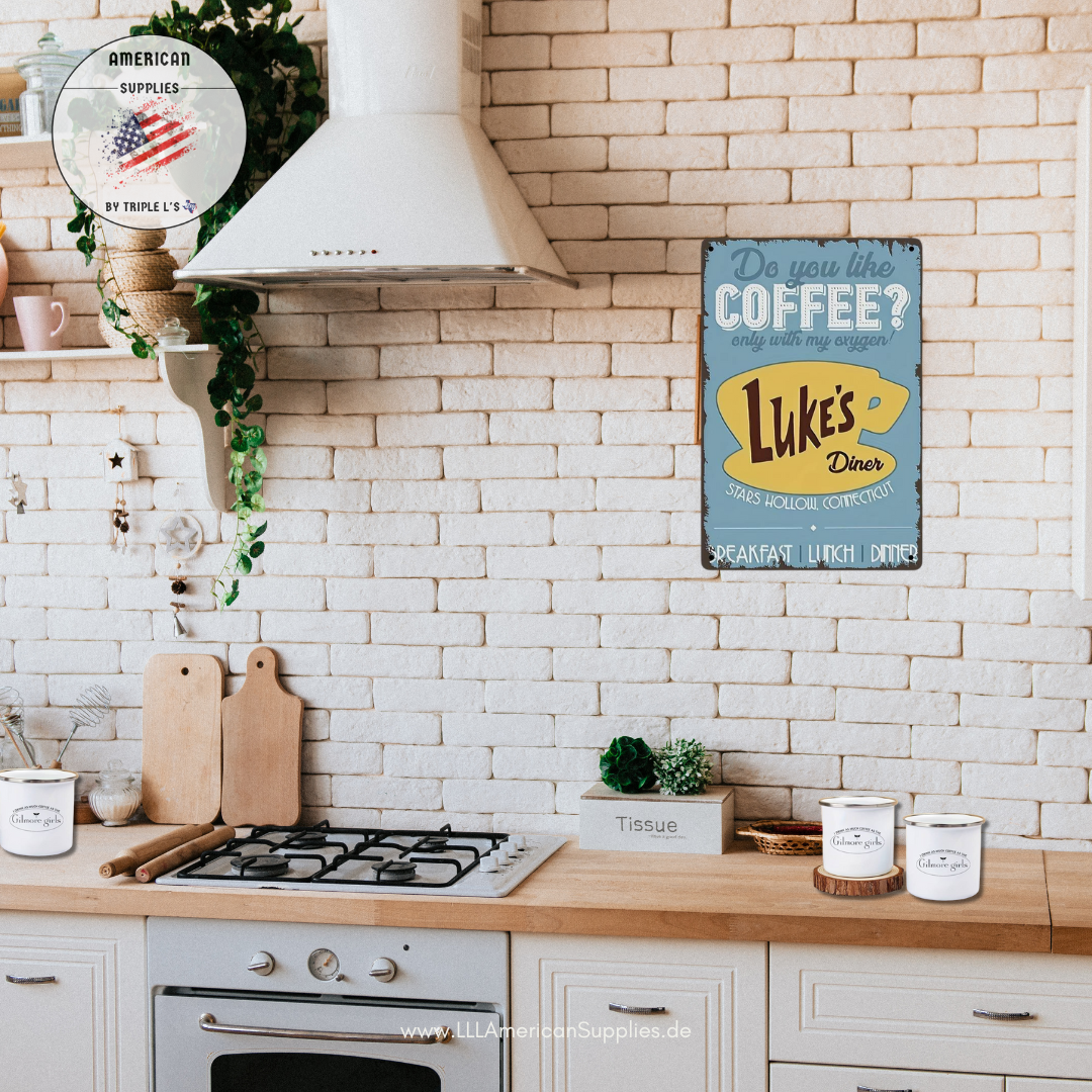 Metallschild - Luke's Diner - Gilmore Girls Sign aus Stars Hollow