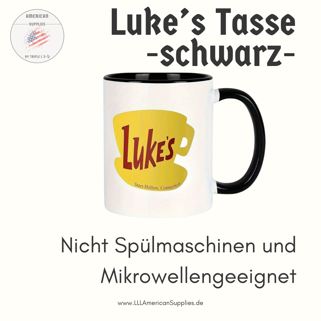 B-Ware Luke's Diner Tasse -schwarz-, Gilmore Girls Coffee to go Becher -Coffee, Coffee, Coffee- 330ml