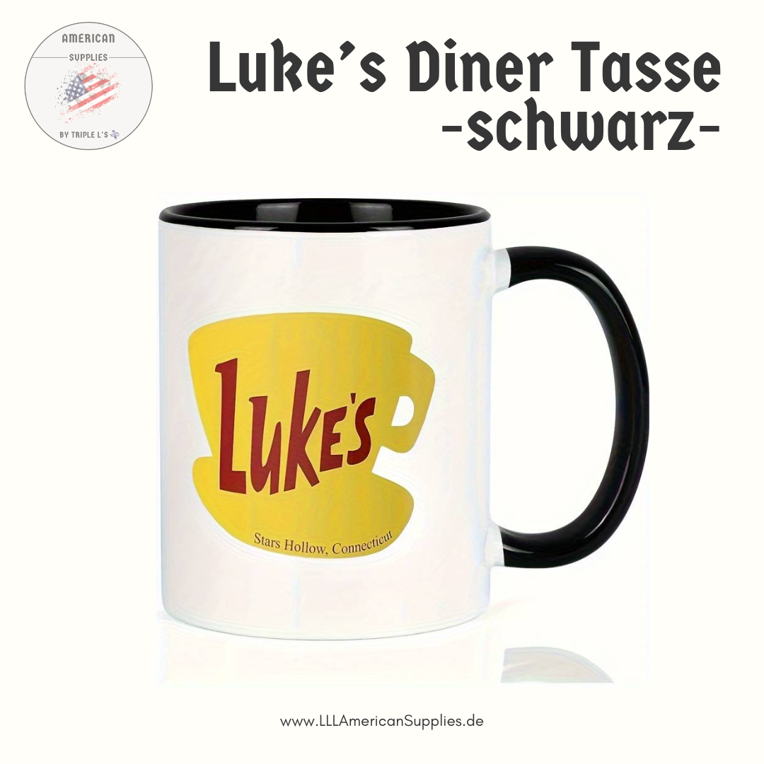 B-Ware Luke's Diner Tasse -schwarz-, Gilmore Girls Coffee to go Becher -Coffee, Coffee, Coffee- 330ml